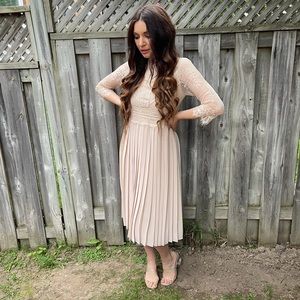 Zara lace and pleated dress